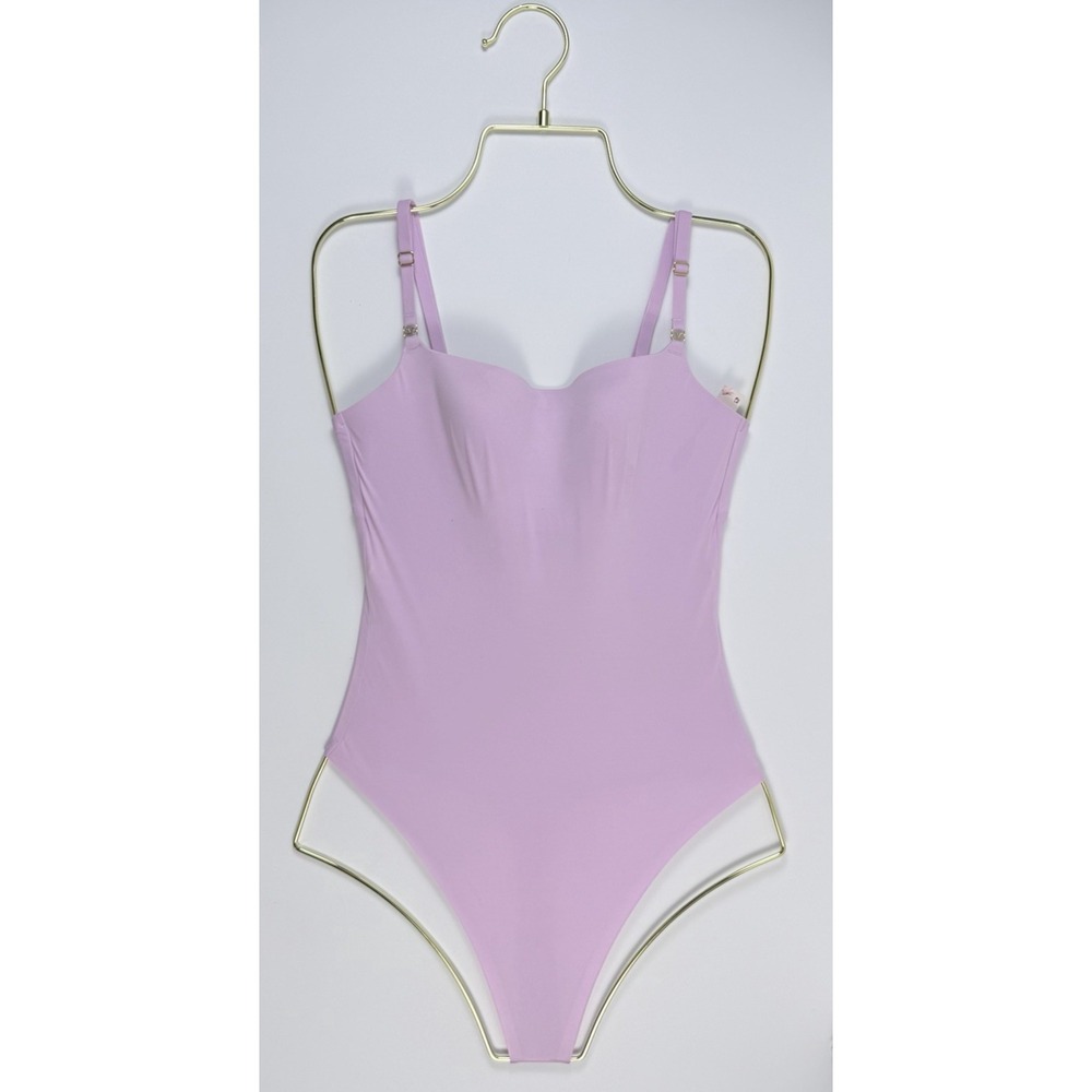 Victoria's Secret BODYWEAR FeatherSoft Lightly Lined Bodysuit Pink S *READ*